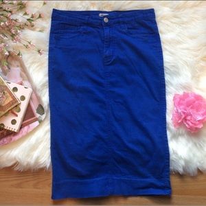 Jade Mackenzie royal blue colored denim skirt